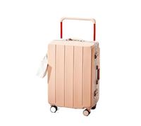 lluoqian Lightweight Wide Handle Shockproof Aluminum Frame Luggage: ABS+PC 20-28Inch 56-75L Waterproof Anti-Theft Travel Case(Pink,28 inches)