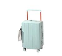 lluoqian Lightweight Wide Handle Shockproof Aluminum Frame Luggage: ABS+PC 20-28Inch 56-75L Waterproof Anti-Theft Travel Case(Sky Blue,24 inches)