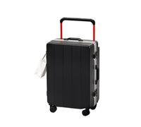 lluoqian Lightweight Wide Handle Shockproof Aluminum Frame Luggage: ABS+PC 20-28Inch 56-75L Waterproof Anti-Theft Travel Case(Black,20 inches)