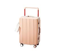 lluoqian Lightweight Wide Handle Shockproof Aluminum Frame Luggage: ABS+PC 20-28Inch 56-75L Waterproof Anti-Theft Travel Case(Pink,20 inches)
