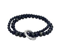 lluoqian Wear Natural Obsidian Double-Layer Beaded Hand-Strun Bracelet - Ancient Style Jewelry, Unisex Gift for Boyfriend(Black)