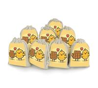 LLUTSNTH 8-Pack Waffles And Chicken Drawstring Gift Bags Reusable Burlap Party Favors Bags for Holiday, Storage & Decor