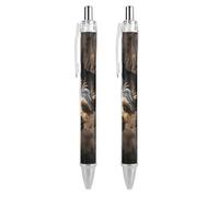 LLUTSNTH A Little Yorkshire Terrier Ballpoint Pens Black Medium Point 0.55mm Ball Point Pen Retractable Office Pens with Super Soft Grip Writing Ink Pen for Men Women 2 PCS