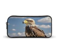 LLUTSNTH A Lone Eagle Pencil Case - Large Capacity Pencil Pouch Aesthetic Makeup Bag with Zipper for Stationery, Art Supplies, Travel Essentials