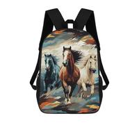 LLUTSNTH A Pattern with Horses As A Background 17 Inch Laptop Backpack for Men Women Travel Daypack with Pockets Work Bag for Office