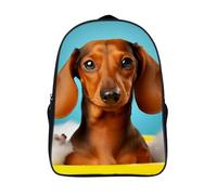 LLUTSNTH A Sloth And A Baby Sloth Laptop Backpack for Men & Women Travel Daypack with Pockets, Work Bag for Office 16 In, Dachshund Dog, 40x28x16cm