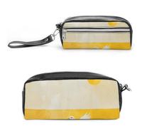 LLUTSNTH A White Dove Flies By Pencil Case - Large Capacity Pen Pouch Aesthetic Makeup Bag with Zipper Leather Pencil Bag for Stationery, Art Supplies, Travel Essentials