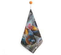 LLUTSNTH Absorbent Hand Towels Super Soft Face Towel Chicken Under The Tree Bath Towels Set of 1PCS Gym Towel with Hanging Loop Decorative Kitchen Hand Toweles for Yoga Camping Hotel Spa Travel