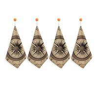 LLUTSNTH Absorbent Hand Towels Super Soft Face Towel Compass Wind Road Map Bath Towels Set of 4PCS Gym Towel with Hanging Loop Decorative Kitchen Hand Toweles for Yoga Camping Hotel Spa Travel