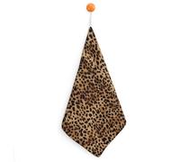 LLUTSNTH Absorbent Hand Towels Super Soft Face Towel Leopard Patterned Wallpaper Bath Towels Set of 1PCS Gym Towel with Hanging Loop Decorative Kitchen Hand Toweles for Yoga Camping Hotel Spa Travel