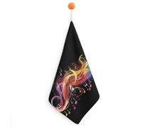 LLUTSNTH Absorbent Hand Towels Super Soft Face Towel Rainbow Musical Note Melody Bath Towels Set of 1PCS Gym Towel with Hanging Loop Decorative Kitchen Hand Toweles for Yoga Camping Hotel Spa Travel