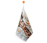 LLUTSNTH Absorbent Hand Towels Super Soft Face Towel Watercolor Deer Giraffe Bath Towels Set of 1PCS Gym Towel with Hanging Loop Decorative Kitchen Hand Toweles for Yoga Camping Hotel Spa Travel