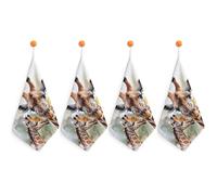 LLUTSNTH Absorbent Hand Towels Super Soft Face Towel Watercolor Deer Giraffe Bath Towels Set of 4PCS Gym Towel with Hanging Loop Decorative Kitchen Hand Toweles for Yoga Camping Hotel Spa Travel