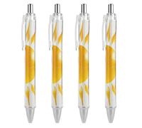 LLUTSNTH Abstract Art Golden Sunlight Ballpoint Pens Black Medium Point 0.55mm Ball Point Pen Retractable Office Pens with Super Soft Grip Writing Ink Pen for Men Women 4 PCS