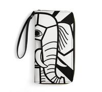 LLUTSNTH Abstract Elephant Womens Wallet Leather Money Clip Coin Purse Clutch Wristlet Travel Long Wallets