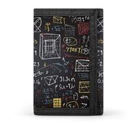 LLUTSNTH African Ethnic Pattern Trifold Wallet for Men - Slim 8 Card Slots, Zipper Coin Purse Money Clip, Cash Compartment, mathematics and physics, One Size, Modern