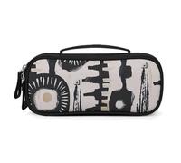 LLUTSNTH African Print Design Pencil Case - Large Capacity Pencil Pouch Aesthetic Makeup Bag with Zipper Leather And Handle Design Pen Bag for Stationery, Art Supplies, Travel Essentials