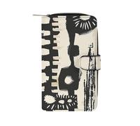 LLUTSNTH African Print Design Travel Wallet Slim Leather Wallets Clutch Organizer Purse Coin Pocket for Men Women