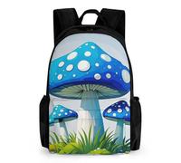 LLUTSNTH Aircraft Fighter Jets Backpack with Pocket - 15.6-inch Laptop Sleeve Bag Casual Daypack for Work And Travel, Cartoon Blue Mushroom, 42x30.5cm