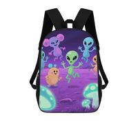 LLUTSNTH Alien Creatures 17 Inch Laptop Backpack for Men Women Travel Daypack with Pockets Work Bag for Office