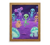 LLUTSNTH Alien Creatures Diamond Painting Kits for Adults 5D DIY Drill Diamond Art Kits Arts and Crafts for Beginners Sparkling Home Wall Decor Painting for Living Room Bedroom Yellow Wood 40 * 50cm
