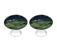 LLUTSNTH Alpine Meadow Stars Cabinet Knobs 2 Pack Drawer Pulls Stainless Steel Dresser Knobs Rustic Decorative Cabinet Pull Easy Install Wardrobes Handle with Screws Door Handles Furniture Hardware