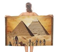 LLUTSNTH Ancient Egypt Beach Towel 31x51 Inch - Oversized Sand-Free Swim Towel Ultra Quick-Dry Absorbent Bath Towels for Beach, Pool, Travel, Yoga - Lightweight & Compact for Adults Gift