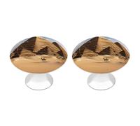 LLUTSNTH Ancient Egypt Pyramid Cabinet Knobs 2 Pack Drawer Pulls Stainless Steel Dresser Knobs Rustic Decorative Cabinet Pull Easy Install Wardrobes Handle with Screws Door Handles Furniture Hardware