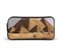 LLUTSNTH Ancient Egypt Pyramid Pencil Case - Large Capacity Pencil Pouch Aesthetic Makeup Bag with Zipper for Stationery, Art Supplies, Travel Essentials