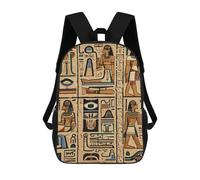 LLUTSNTH Ancient Egyptian Hieroglyph 17 Inch Laptop Backpack for Men Women Travel Daypack with Pockets Work Bag for Office