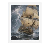LLUTSNTH Ancient Sailing Ship in Storm Paint by Numbers Kits for Adults DIY Beginners Paint by Number Kits on Canvas Digital Oil Number Painting, Easy Canvas Art Print Kit for Home Decor Gift 50x40cm