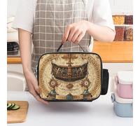 LLUTSNTH Antique Treasure Map Insulated Lunch Bag for Adults Leakproof Cooler Bag with Detachable Handle- Reusable Lunch Tote for Men & Women to Work, Office, Picnic, Camping