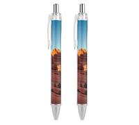 LLUTSNTH Arches National Park-standard Ballpoint Pens Black Medium Point 0.55mm Ball Point Pen Retractable Office Pens with Super Soft Grip Writing Ink Pen for Men Women 2 PCS