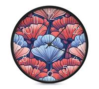 LLUTSNTH Art Deco Style Wall Clock Vintage Round Clocks Silent Non Ticking Clock Personalized Pattern Modern Clocks for Home Office Decoration 10 Inch