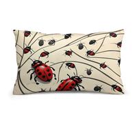 LLUTSNTH Art Ladybug Lumbar Throw Pillow Covers 8"x12" Decorative Rectangle Pillowcase with Hidden Zipper Pillow Case Soft Cushion Cover for Couch Bedroom Living Room Only Cover No Insert