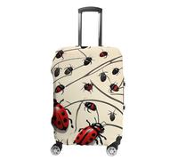 LLUTSNTH Art Ladybug Suitcase Covers Luggage Protector - Travel Elastic Baggage Case Protective, Washable Anti-scratch Large Suit Case Cover for Suitcases Fits 19-32 Inch Luggages, white, XL, Flower