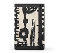 LLUTSNTH Assorted Jelly Beans Trifold Wallet for Men - Slim 8 Card Slots, Zipper Coin Purse Money Clip, Cash Compartment, African Print Design, One Size, Modern