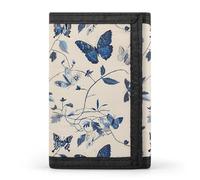 LLUTSNTH Assorted Jelly Beans Trifold Wallet for Men - Slim 8 Card Slots, Zipper Coin Purse Money Clip, Cash Compartment, Butterflies and Moths, One Size, Modern