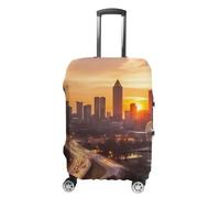 LLUTSNTH Atlanta City Sunset Landscape Suitcase Covers Luggage Protector - Travel Elastic Baggage Case Protective, Washable Anti-scratch Large Suit Case Cover for Suitcases Fits 19-32 Inch Luggages