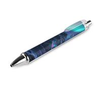 LLUTSNTH Aurora Island Ballpoint Pens Black Medium Point 0.55mm Ball Point Pen Retractable Office Pens with Super Soft Grip Writing Ink Pen for Men Women 1 PCS