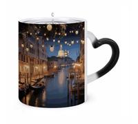LLUTSNTH Beautiful Venice at Night Color Changing Mug Heat Changing Coffee Cup Funny Magic Mug Novelty Heat Sensitive Coffee Mugs for Men Women Office Christmas Birthday Gift 12 Oz
