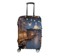 LLUTSNTH Beautiful Venice at Night Suitcase Covers Luggage Protector - Travel Elastic Baggage Case Protective, Washable Anti-scratch Large Suit Case Cover for Suitcases Fits 19-32 Inch Luggages, white