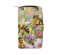 LLUTSNTH Bees Travel Wallet Slim Leather Wallets Clutch Organizer Purse Coin Pocket for Men Women