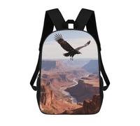 LLUTSNTH Black Vulture over Canyon 17 Inch Laptop Backpack for Men Women Travel Daypack with Pockets Work Bag for Office