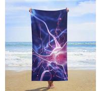 LLUTSNTH Blue Nerve Cell Beach Towel 31x63 Inch - Oversized Sand-Free Swim Towel Ultra Quick-Dry Absorbent Bath Towels for Beach, Pool, Travel, Yoga - Lightweight & Compact for Adults Gift