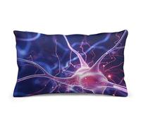 LLUTSNTH Blue Nerve Cell Lumbar Throw Pillow Covers 8"x12" Decorative Rectangle Pillowcase with Hidden Zipper Pillow Case Soft Cushion Cover for Couch Bedroom Living Room Only Cover No Insert