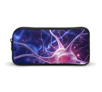 LLUTSNTH Blue Nerve Cell Pencil Case - Large Capacity Pencil Pouch Aesthetic Makeup Bag with Zipper for Stationery, Art Supplies, Travel Essentials