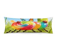 LLUTSNTH Body Pillow Cover Ants Carrying Candy Body Pillow Pillowcase Decorative Polyester Pillowcase Long Pillows Cover Soft Full Bodypillow Case Covers with Zipper Closure 20"x54"