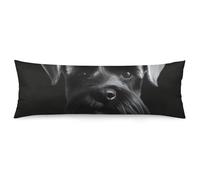 LLUTSNTH Body Pillow Cover Black Schnauzer Dog Body Pillow Pillowcase Decorative Polyester Pillowcase Long Pillows Cover Soft Full Bodypillow Case Covers with Zipper Closure 20"x54"