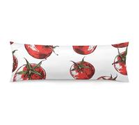 LLUTSNTH Body Pillow Cover Comic Style Tomatoes Body Pillow Pillowcase Decorative Polyester Pillowcase Long Pillows Cover Soft Full Bodypillow Case Covers with Zipper Closure 20"x54"